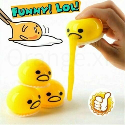 【Ready Stock】Vomiting Disgusting Egg Yolk Ball Toy Squishy Puking Egg Yolk Stress Ball Stress Relief Happy Life
