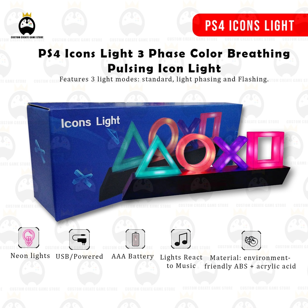 PS4 Icons Light 3 Phase Color Breathing Pulsing Icon Light Lampu Icon Light[READYSTOCKMALAYSIA]