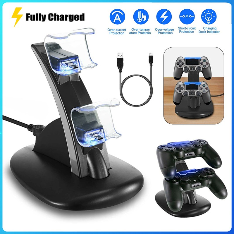 PS4 Controller Double Gamepad Charging Dock Game Controller Charger Dock Stand LED Double DS4 Dualshock 4 Controller Charger Dock