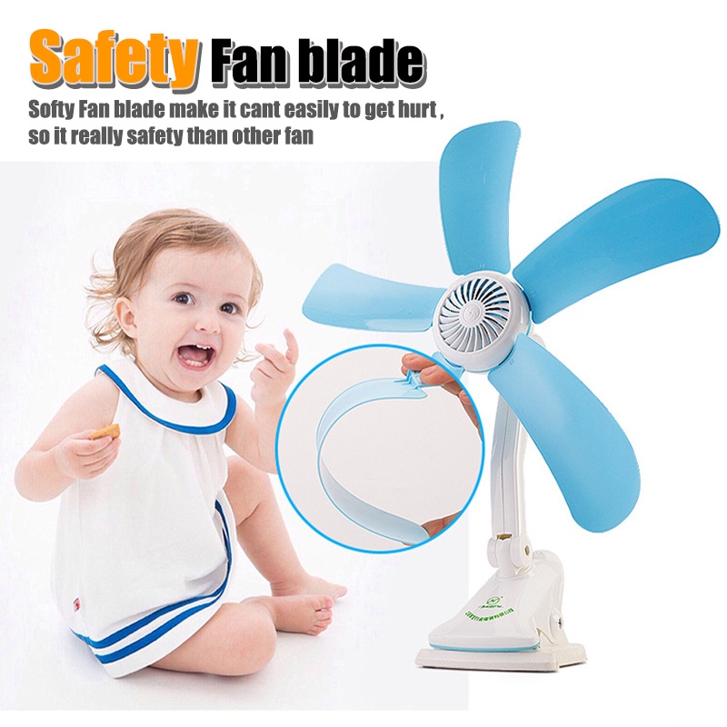 Portable 4in1 Adjustable Mini Fan With Clip/Stand/Table USB Charging For Baby/Home/Room/house/Kipas Siling/Berdiri