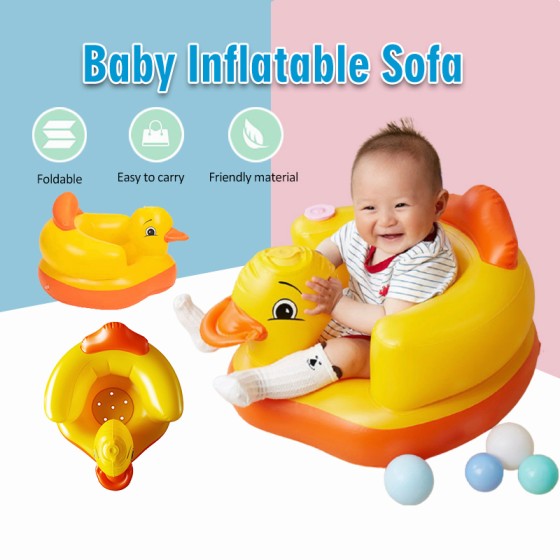 Baby Inflatable Chair PVC Soft Seat Baby Chair Learning Seat Inflatable Sofa Baby Feeding Chair Kerusi Makan