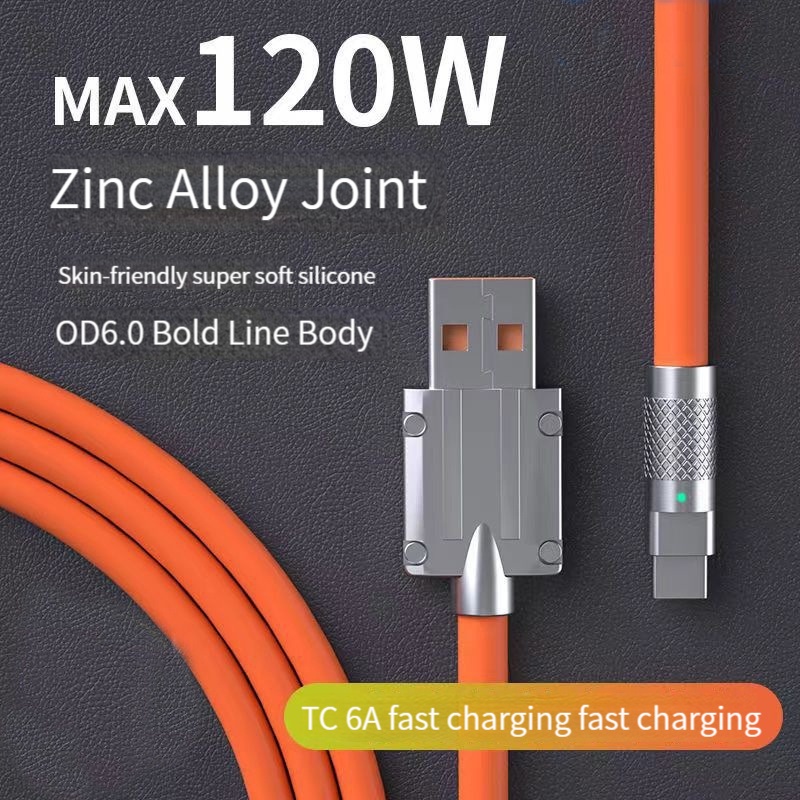 120W 6A Super Fast Charge cable Type C Cable Quick Charge Micro USB Cable for ip phone Huawei Charger